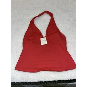 Free People Intimately Halter Top Womens Small Red Stretch Casual NWT